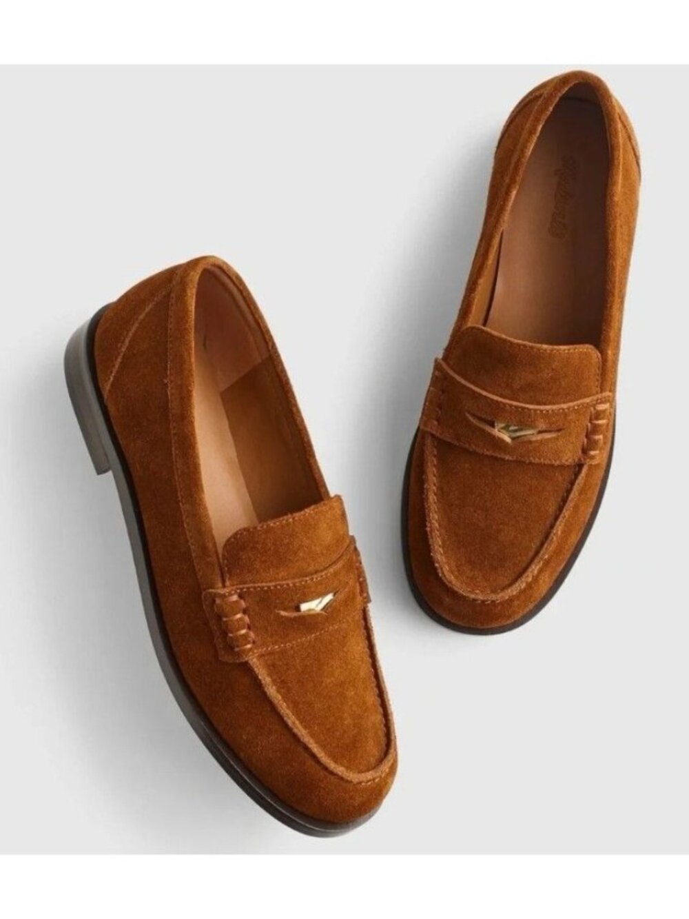 Madewell The Grayson Penny Russet Brown Suede Loafer Women's Size 6 NEW